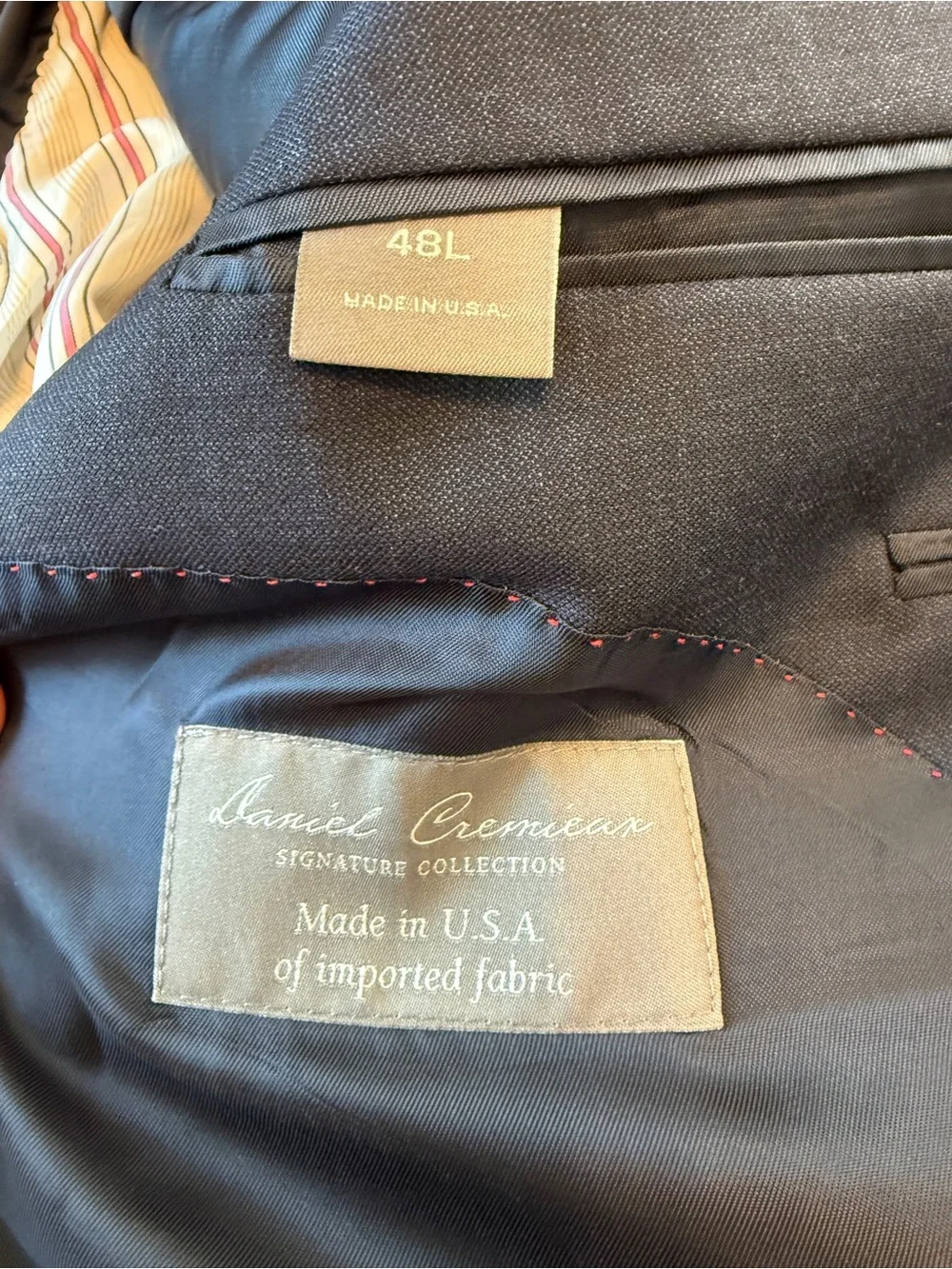 Daniel Cremieux Loro Piana Navy Blue Super 170's Wool Blazer Jacket 48L Linen